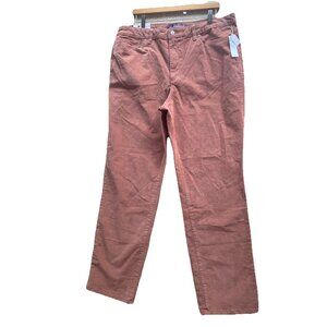 Gloria Vanderbilt Womens Amanda Maroon Straight Leg Stretch Size 18